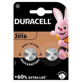 DURACELL Piles boutons lithium spéciales 2016 3V, lot de 2 (DL2016/CR2016)