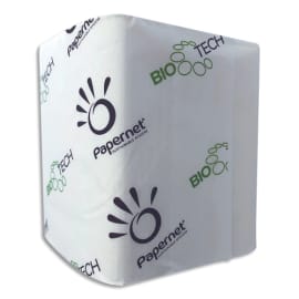 PAPERNET Carton de 40 paquets de papier toilette 2 plis pure cellulose, 224 formats L11 cm coloris Blanc